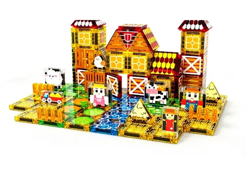 100PCS Farm Magnetic Blocks Set