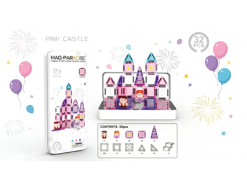 32PCS Princess Castle Magnetic Blocks Set
