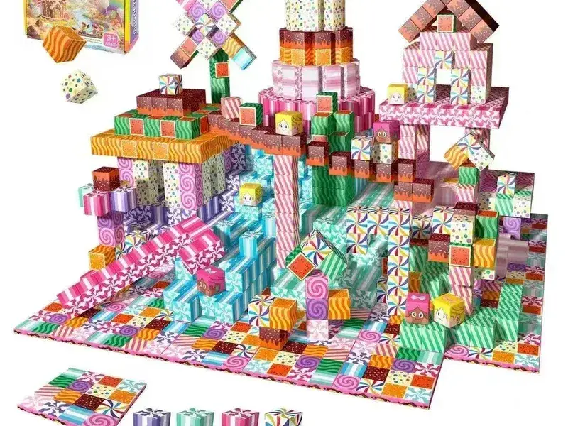 Pixel Magnetic Building Cubes Candyland Sweet World Theme Set