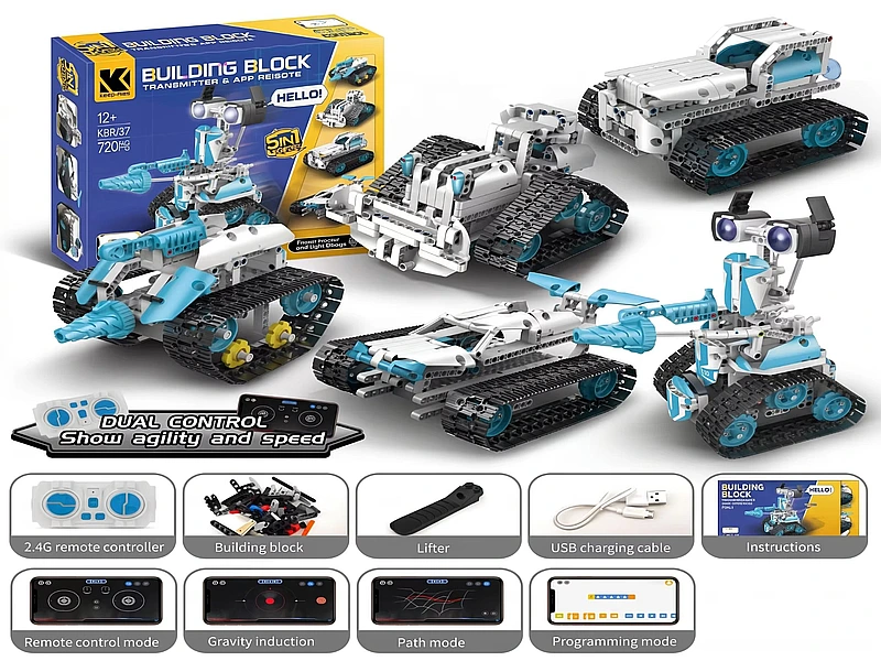 Construction Vehicles 5in1 RC Building Block Set