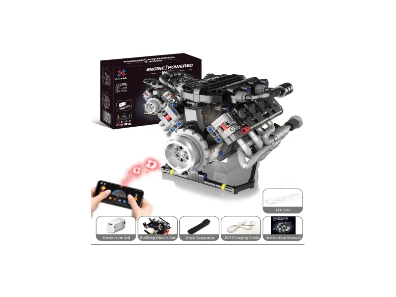 KXING V8 Engine Building Kit 鈥?Red Racing Edition (K96198)