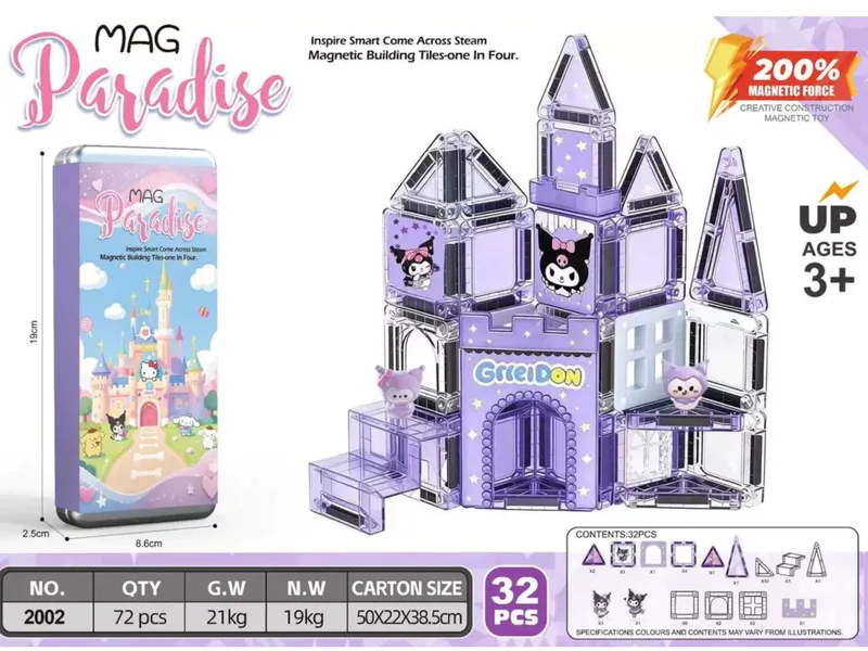Mag Paradise Purple Dream Castle Magnetic Building Tiles Set
