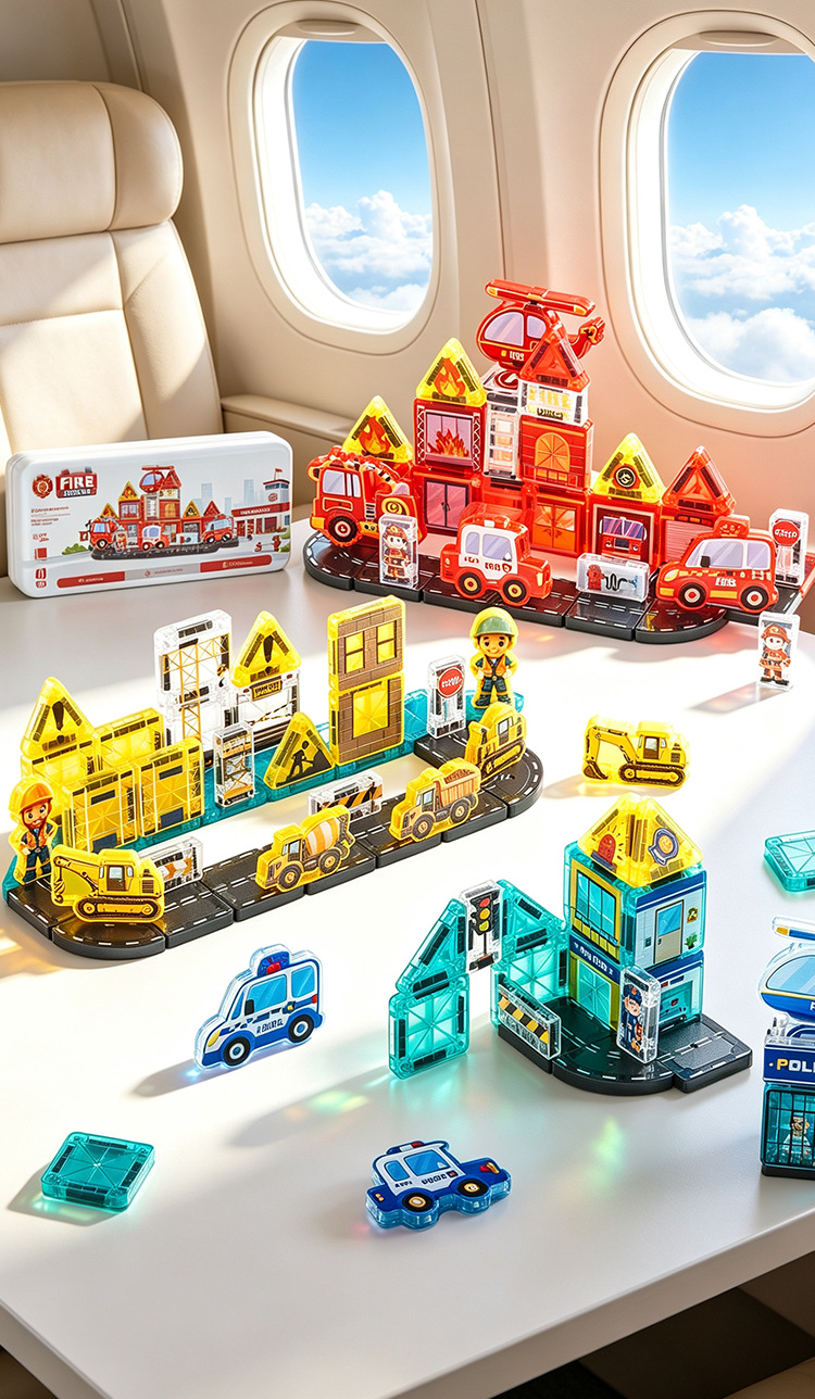 Magnetic Travel Set themes arranged for portable play during travel