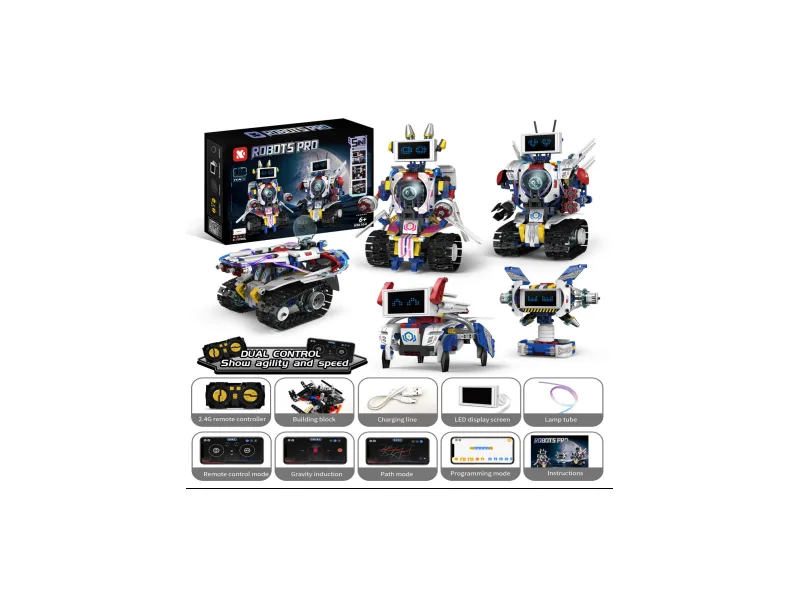 Robots Pro Space Commander - 5in1 LED RC Robot (K96208)