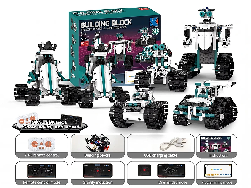 Robots Pro Teal Thunder 5in1 Building Block Robot