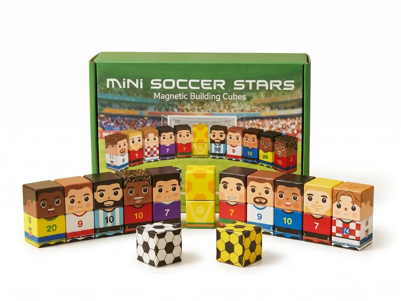 Soccer Stars Pixel Magnetic Building Blocks Set