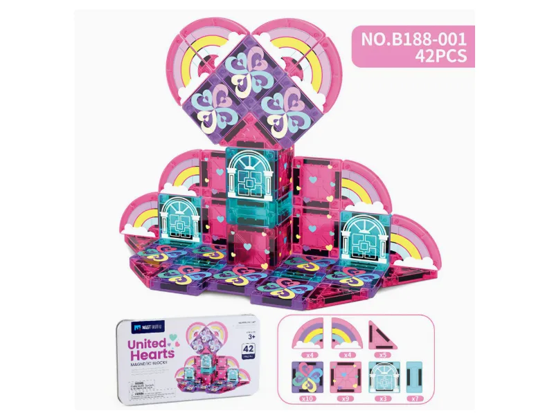 42PCS United Hearts Magnetic Blocks Set
